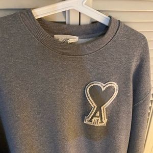 AMI ami ALEXANDRE MATTIUSSI Grey Oversized Sweater